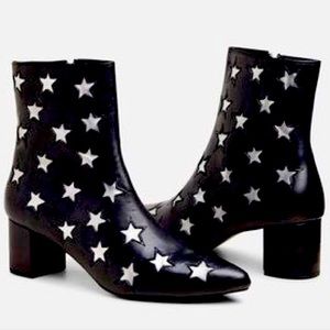 ARCHIVE LEATHER MADISON STAR BOOTS / Black + Silver
